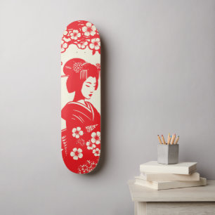 Skateboard Planche à roulettes Cerisier en fleur Geisha II