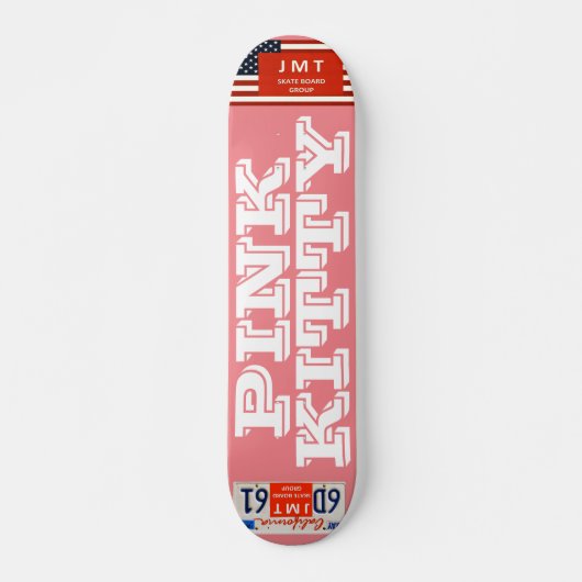Skateboard PLANCHE À ROULETTES CHATTE ROSE, Deck 7¾" (Devant)