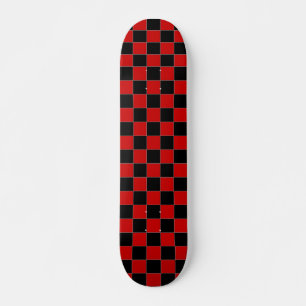 Skateboard Planche à roulettes Checkered noire et rouge