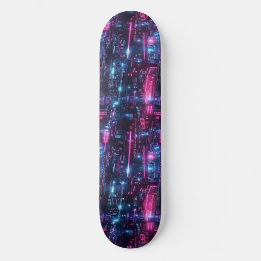 Skateboard Planche à roulettes conçue dans un style cyberpunk (Recto)