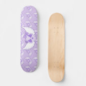 Skateboard Planche à roulettes crâne violet avec ailes (Recto)
