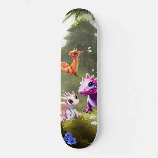 Skateboard Planche à roulettes Cute Dinosaur jungle (Recto)
