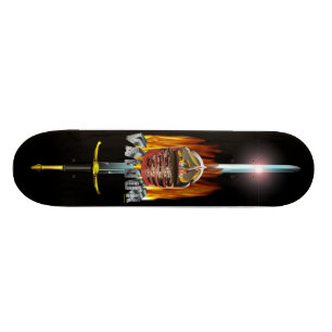 Skateboard planche à roulettes de bravoure et de feu