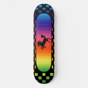 Skateboard Planche à roulettes de cheval d'arc-en-ciel