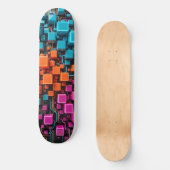 Skateboard Planche à roulettes de circuit 3D Turquoise Orange (Recto)