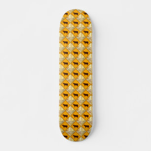 Skateboard planche à roulettes de diamants de jaune de garde