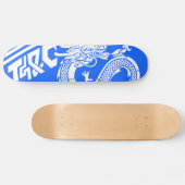 Skateboard Planche à roulettes de dragon de dragon (bleue) (Horz)