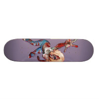 Planche à roulettes de fille de zombi