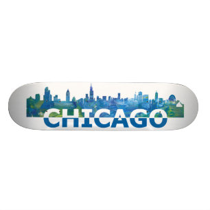 Skateboard Planche à roulettes d'horizon de Chicago