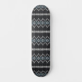 Skateboard Planche à roulettes en noir et gris à motif tricot (Recto)