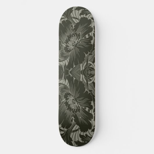 Skateboard Planche à roulettes Fleur Noire (Recto)