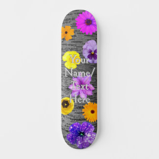 Skateboard Planche à roulettes Fleurs de printemps et écorce