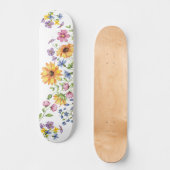Skateboard Planche à roulettes Fleurs sauvages joliment fémin (Recto)