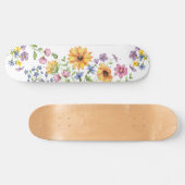 Skateboard Planche à roulettes Fleurs sauvages joliment fémin (Horz)
