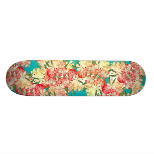 Skateboard Planche à roulettes florale d'île de fleurs