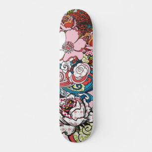 Skateboard Planche à roulettes florale hawaïenne
