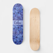 Skateboard Planche à roulettes florale Hydrangea Bleu (Recto)
