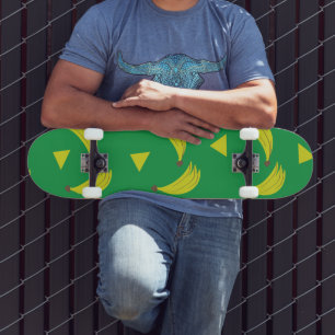 Skateboard Planche à roulettes géométrique Bananes verte et j