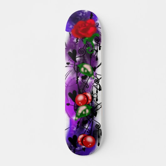 Skateboard Planche à roulettes graffiti rose tempête (Devant)