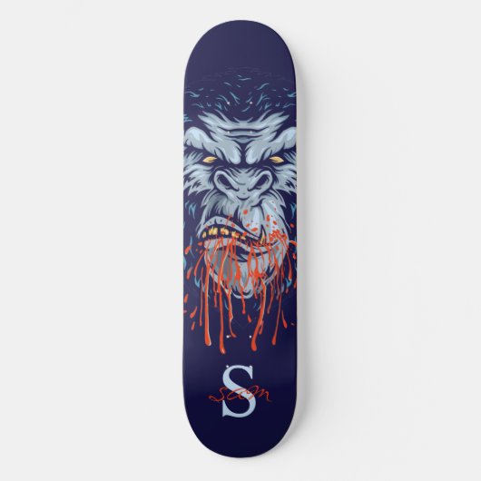 Skateboard planche à roulettes Gray Gorilla Sketch Monogramme (Recto)