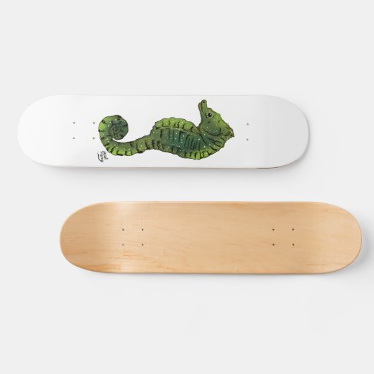 Skateboard Planche à roulettes japonaise d'art d'hippocampe (Horz)