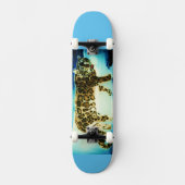 SKATEBOARD PLANCHE À ROULETTES LÉOPARD DES NEIGES (Recto)