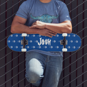Skateboard Planche à roulettes motif bleu de méduse d'été