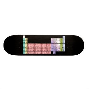 Skateboard Planche à roulettes noire de Tableau périodique