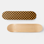 Skateboard Planche à roulettes orange et noire de damier (Horz)