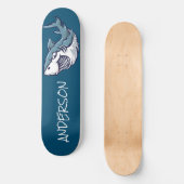 Skateboard planche à roulettes Personalized Blue Shark (Recto)