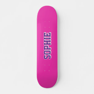 Skateboard Planche à roulettes personnalisée Magenta Varsity
