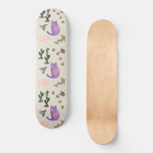 Skateboard Planche à roulettes Poisson Cactus Pâtes Meow (Recto)