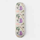Skateboard Planche à roulettes Poisson Cactus Pâtes Meow (Recto)