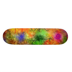 Skateboard planche à roulettes psychédélique