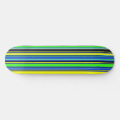 Skateboard Planche à roulettes rayée audacieuse - Bleu, lime (Horz)