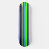 Skateboard Planche à roulettes rayée audacieuse - Bleu, lime (Recto)