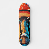 Skateboard Planche à roulettes Rétro Champignon qui Fond Trip (Devant)