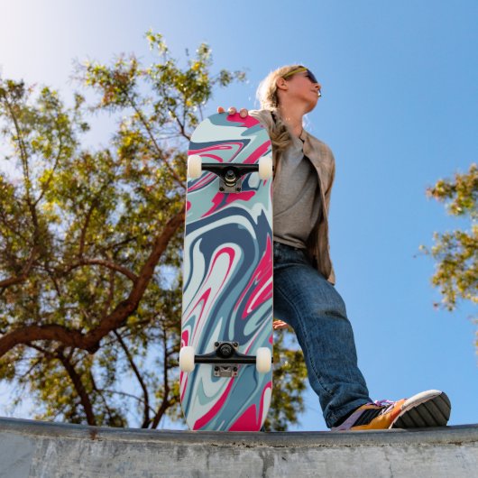 Skateboard Planche à roulettes rose bleu (Extérieur 1)
