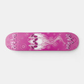 Skateboard Planche à roulettes rose de crâne (Horz)
