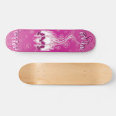 Skateboard Planche à roulettes rose de crâne (Horz)