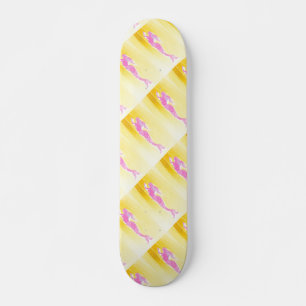 Skateboard planche à roulettes rose de sirènes