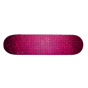 Skateboard Planche à roulettes rose d'élém. de tape-à-l'oeil