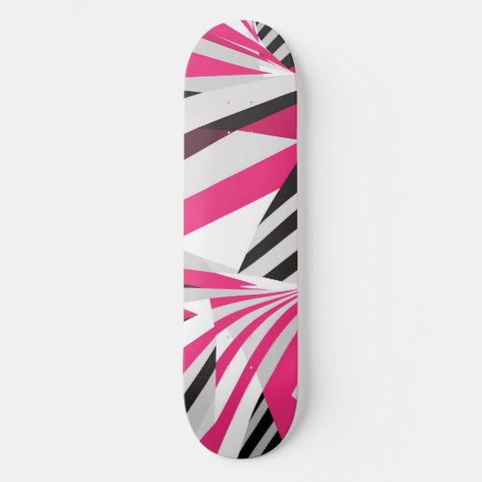 Skateboard Planche à roulettes rose et blanc pour filles (Recto)