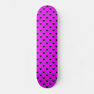 Skateboard Planche à roulettes rose et noir à couleurs vives