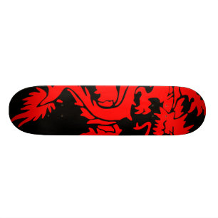 Skateboard Planche à roulettes rouge de dragon