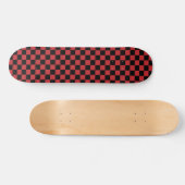 Skateboard Planche à roulettes rouge et noire de damier (Horz)