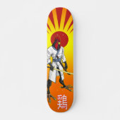 Skateboard Planche à roulettes samouraï de poulet (Devant)