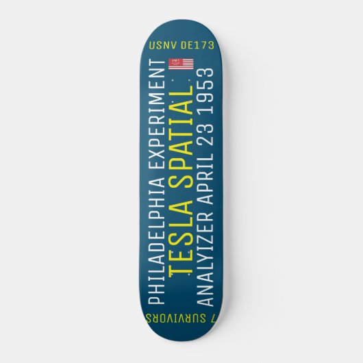 Skateboard Planche à roulettes spatiale TESLA (Recto)