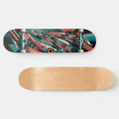 Skateboard Planche à roulettes Street Art Tech Rétro-Futurist (Horz)