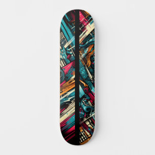 Skateboard Planche à roulettes Street Art Tech Rétro-Futurist